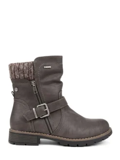 Pavers Casual Biker Boots Grey Hot
