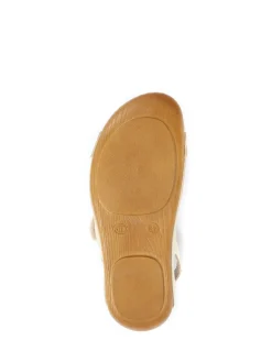 Pavers Ladies Touch Fasten Sandals Cream New