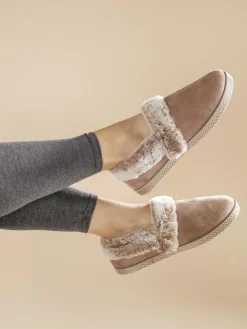 Pavers Warm Lined Memory Foam Slippers Cream Best