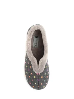 Pavers Grey Polka Dot Slippers Sale