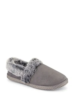 Pavers Warm Lined Memory Foam Slippers Grey Sale