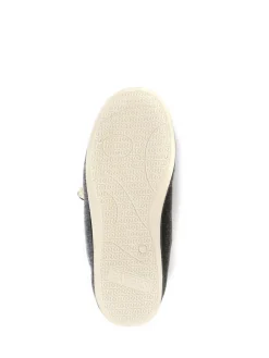 Pavers Wide Fit Ladies Touch Fasten Full Slippers With Permalose Sole Grey Discount