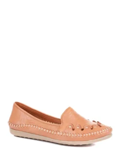 Pavers Leather Slip-On Pumps Orange Online