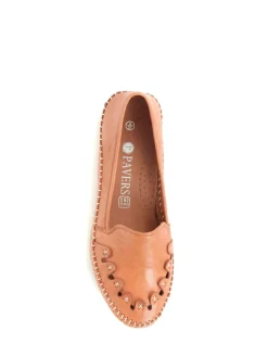 Pavers Leather Slip-On Pumps Orange Online