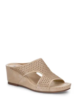 Pavers Tall Wedge Heel Mules Natural Hot