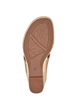 Pavers Tall Wedge Heel Mules Natural Hot