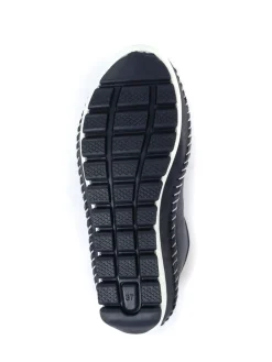 Pavers Ladies Leather Lace-Up Trainers Navy Online