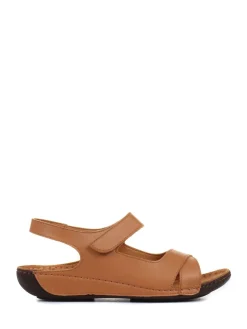 Pavers Ladies Touch Fasten Sandals Tan