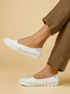 Pavers Leather Slip On Shoes White