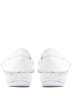 Pavers Leather Slip On Shoes White