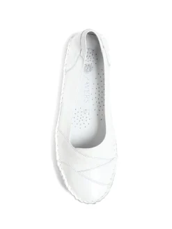 Pavers Leather Slip On Shoes White
