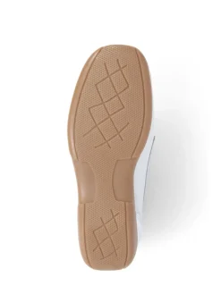 Pavers Leather Moccasins White-Silver Sale