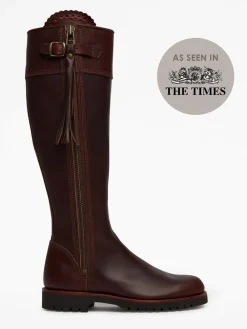 Penelope Chilvers Brown Wide Fit Long Tassel Leather Boots Clearance