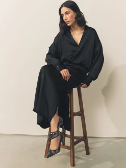 Next Forever Comfort® Bow Detail Leather Mid Court Shoes Pewter Clearance