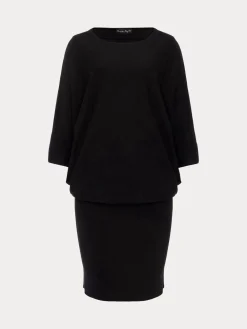 Phase Eight Black Becca Batwing Knitted Dress Discount
