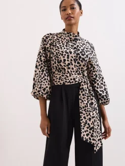 Phase Eight Black Leopard Jumpsuit Hot