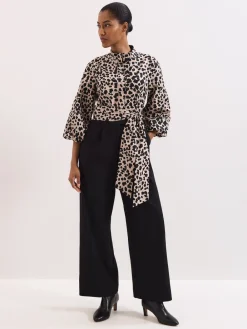 Phase Eight Black Leopard Jumpsuit Hot