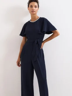 Phase Eight Blue Petite Orwen Jumpsuit Outlet