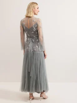 Phase Eight Blue Trish Beaded Dress New