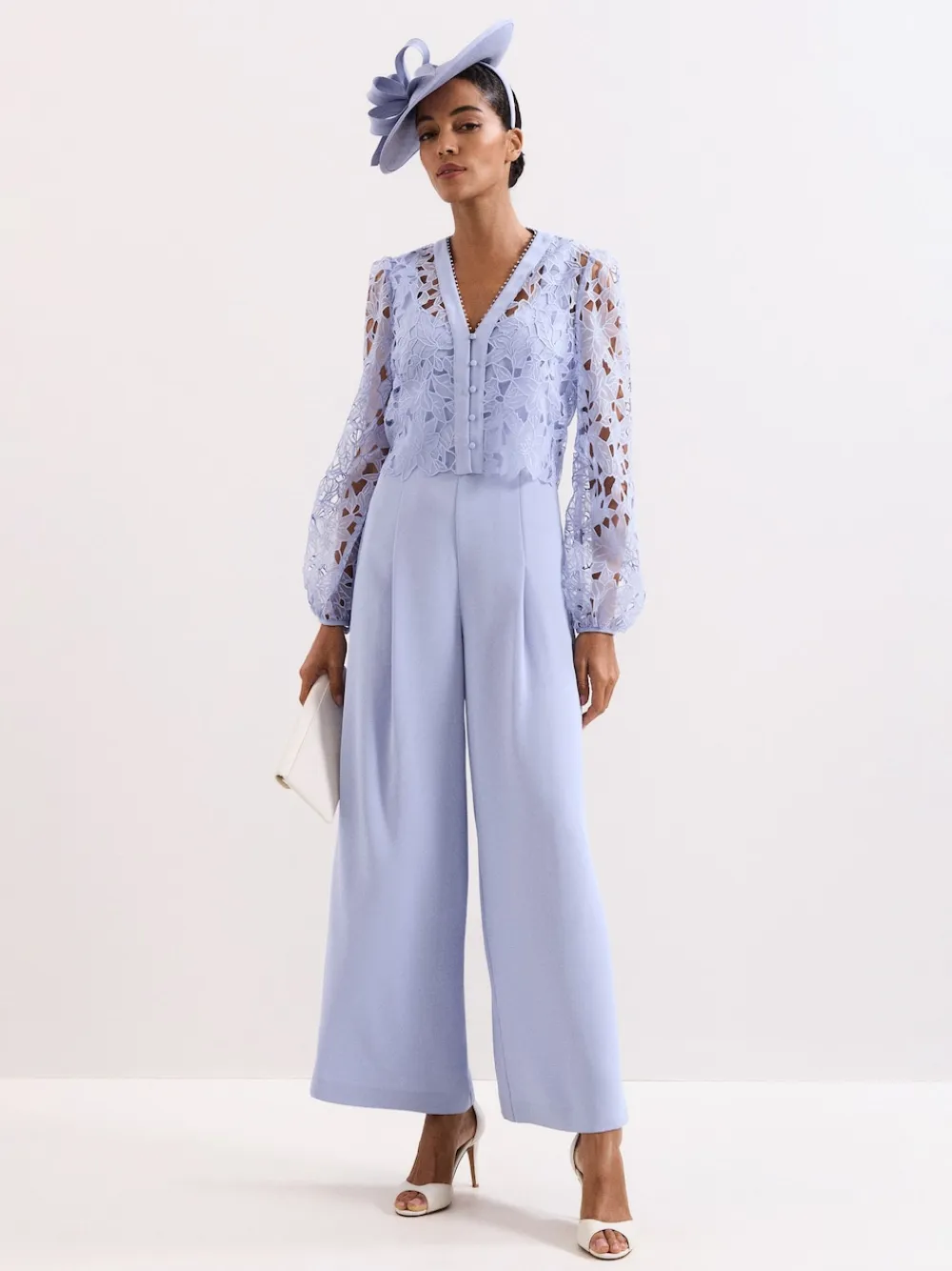 Phase Eight Blue Winona Lace Jumpsuit Clearance