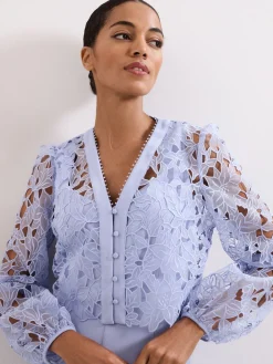 Phase Eight Blue Winona Lace Jumpsuit Clearance