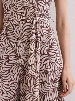 Phase Eight Brown Janine Leaf Jumpsuit Clearance