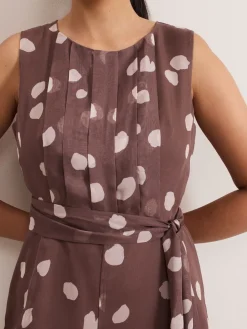 Phase Eight Brown Petite Maxine Spot Chiffon Jumpsuit Online