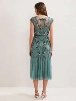 Phase Eight Green Evonne Beaded Dress Online