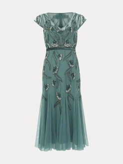 Phase Eight Green Evonne Beaded Dress Online