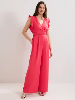 Phase Eight Pink Ayla Ruffle Jumpsuit New