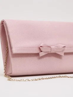 Phase Eight Pink Grosgrain Bow Clutch Outlet