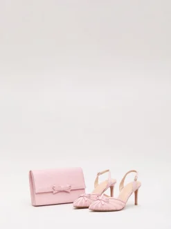 Phase Eight Pink Grosgrain Bow Clutch Outlet