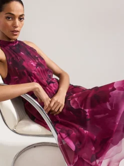 Phase Eight Purple Bethany Floral Print Dress