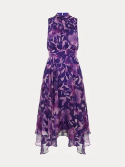 Phase Eight Lucinda Spot Dress Purple New