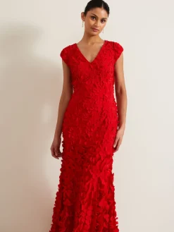 Phase Eight Red Charlene Ruffle Maxi Dress Outlet