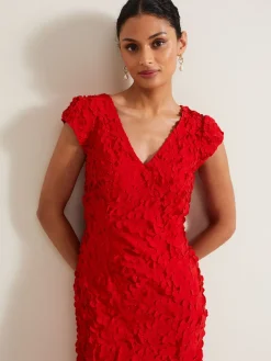 Phase Eight Red Charlene Ruffle Maxi Dress Outlet