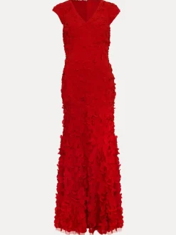 Phase Eight Red Charlene Ruffle Maxi Dress Outlet
