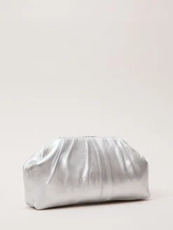 Phase Eight Silver Pouch Clutch Bag Discount