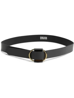 PIECES Black Leather Belt Best