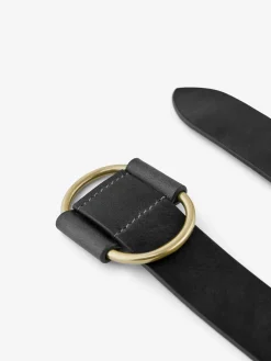 PIECES Black Leather Belt Best