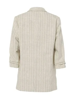 PIECES Cream Relaxed Ruched Sleeve Blazer Clearance