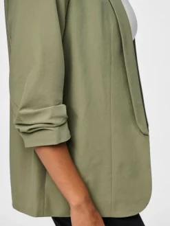 PIECES Green Ruched Sleeve Blazer New