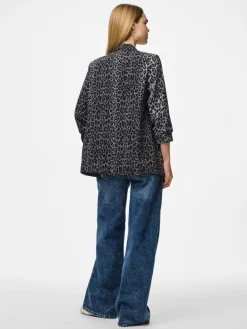 PIECES Grey Printed Blazer Outlet