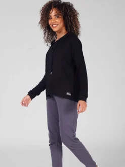 Pineapple Dip Hem Hoodie Black Online