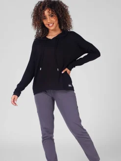 Pineapple Dip Hem Hoodie Black Online