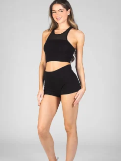 Pineapple Black High Band Hotpant Shorts New