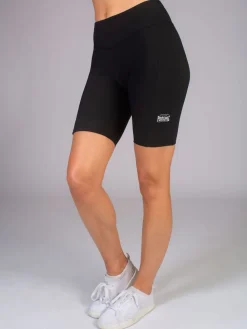 Pineapple Black Womens Rib Cycling Shorts with Pocket Sale
