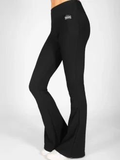 Pineapple Black Womens Rib Flared Leggings Best