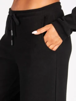 Pineapple Black Womens Super Cosy Wide Leg Joggers Best