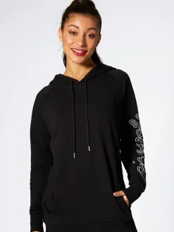 Pineapple Dark Black Longline Hoodie Clearance